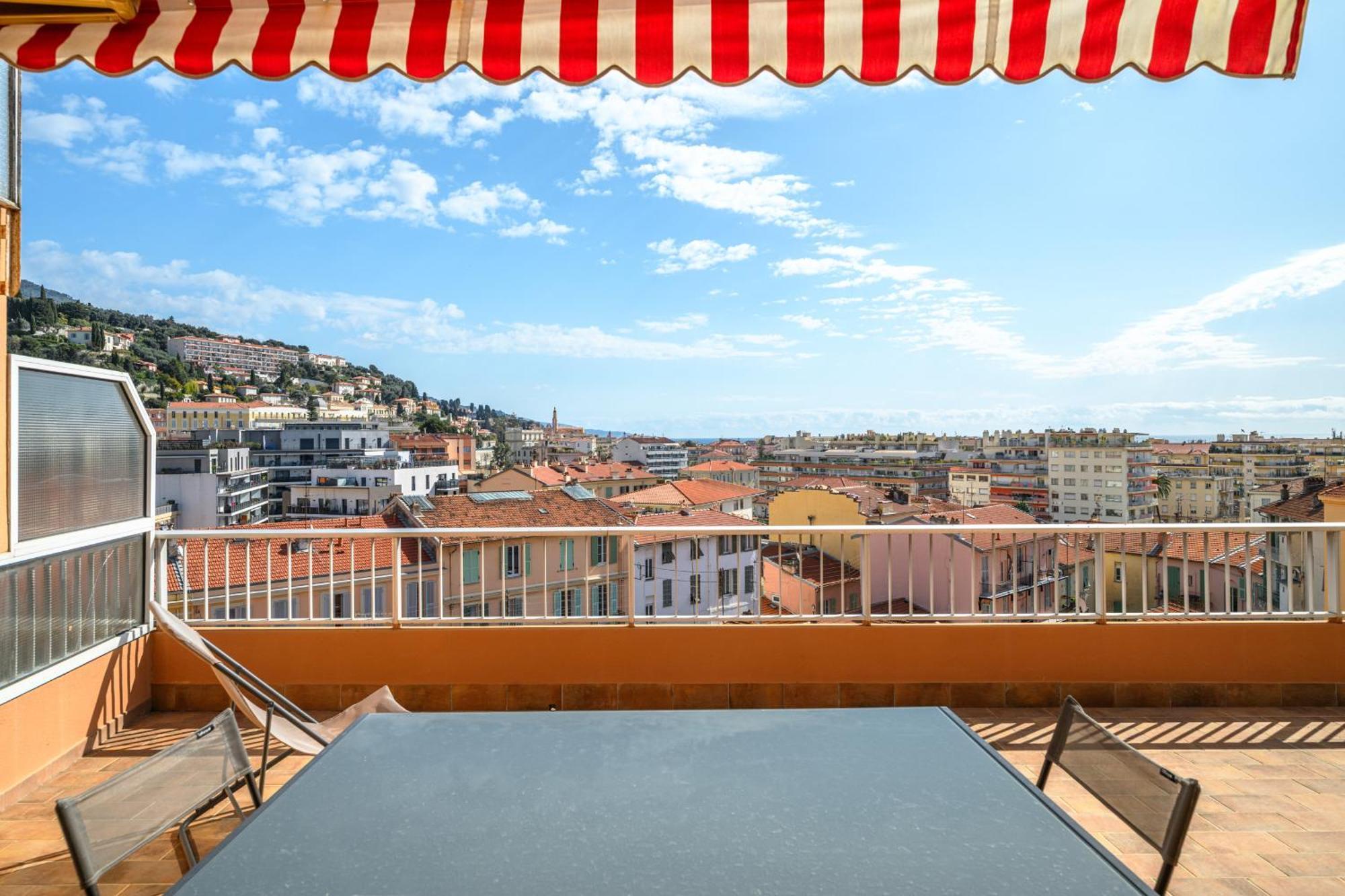 'L'Alicante Proche' Gare, Terrasse, Vue Mer Menton Buitenkant foto